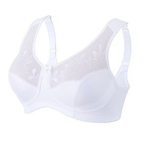 Glamorise 52F (MINIMIZER) SOFT SHOULDERS Bra Wireless COMFORT-STRAPS WHITE NEW